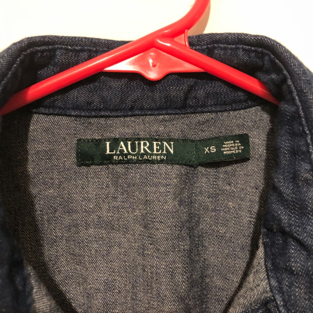 *SOLD* Ralph Lauren Western Shirt XS Dark Wash Denim Pearl Snap Buttons - Picture 7 of 7